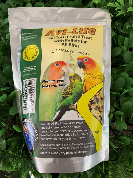 Avi-Life All Tutti Fruitti Treat with Pellets for All Birds 500g