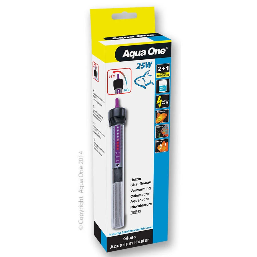 Aquaone Glass Heater 25w 18.5cm