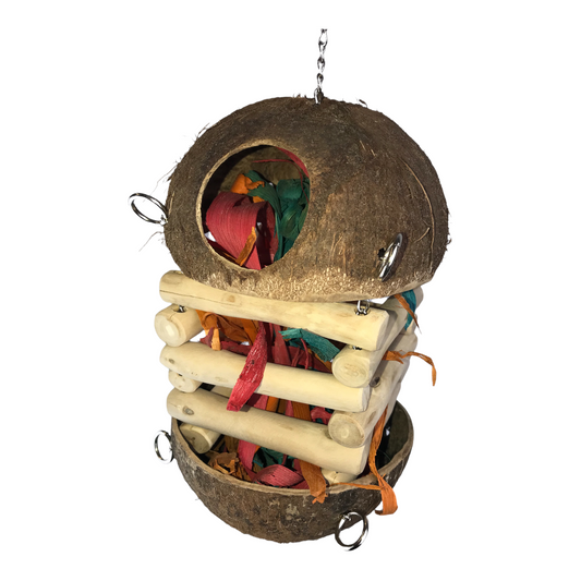 Nino's Java Bird Toys - Natural Baffle Cage