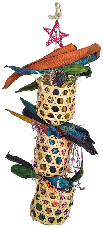 Feathered Friend Triple Bamboo Basket