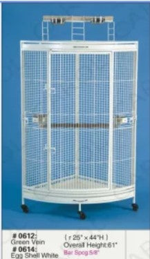 Corner Cage Large Parrot H/duty 0614 White