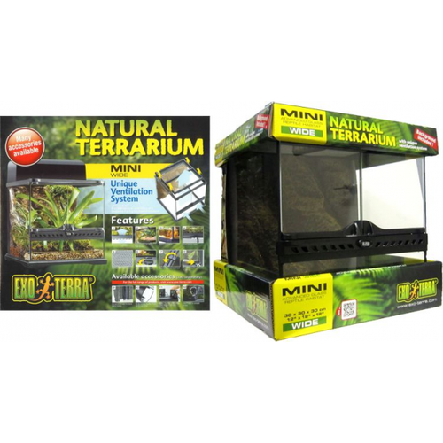 Exo Terra All Glass Mini Wide Terrarium - 30 X 30 X 30cm