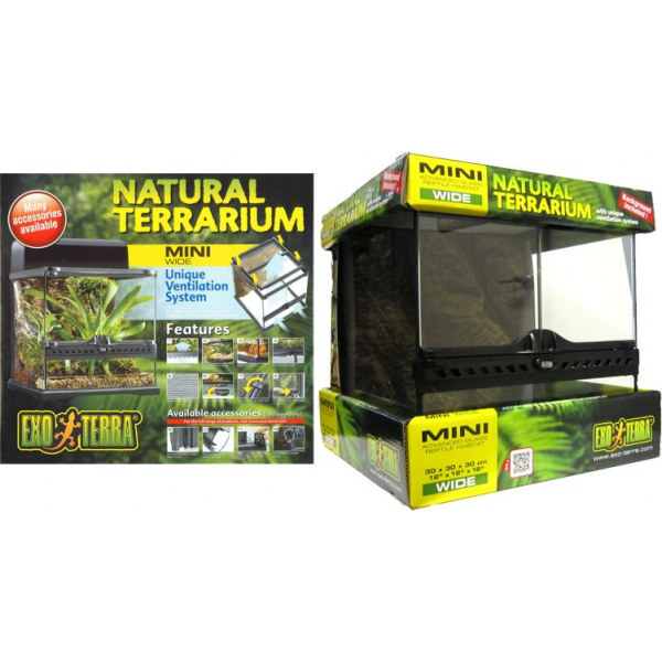 Exo Terra All Glass Mini Wide Terrarium - 30 X 30 X 30cm