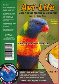 Avi-life Lori - Nectar Mango And Coconut Wet Or Dry Mix 500g