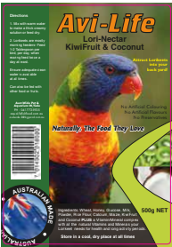 Avi-life Lori - Kiwi Fruit & Coconut Wet Or Dry Mix 500g