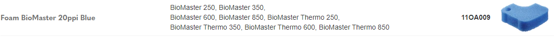 Oase Foam Biomaster 20ppi Blue | 45269