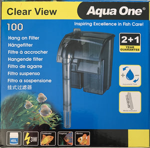 Aqua One Clear View 100 Aquarium Hang On Filter