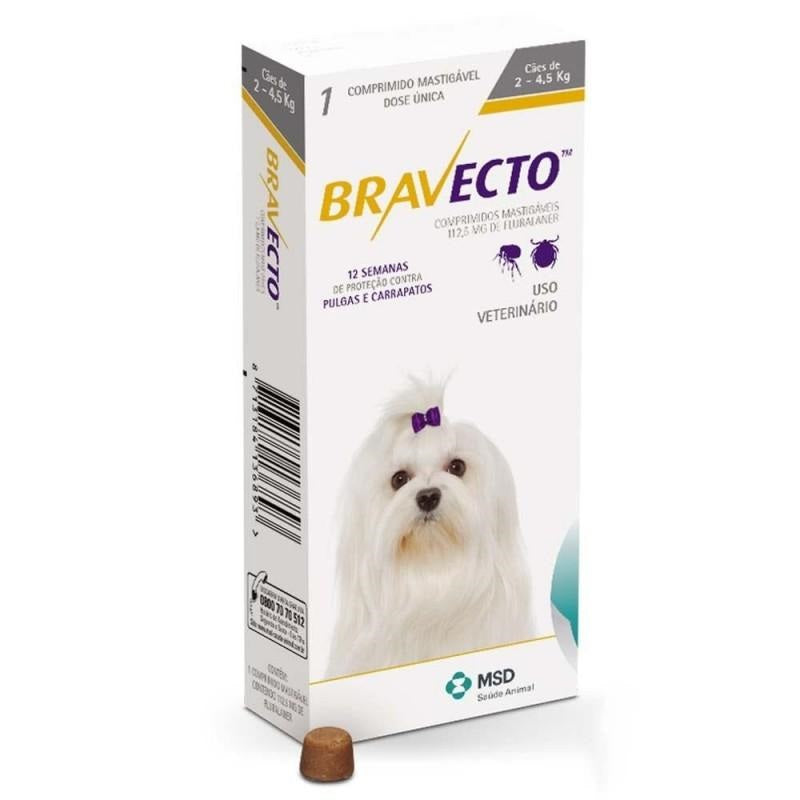 Bravecto Chewable Tablet for Very Small Dogs 2 - 4.5kg - 1 Pack