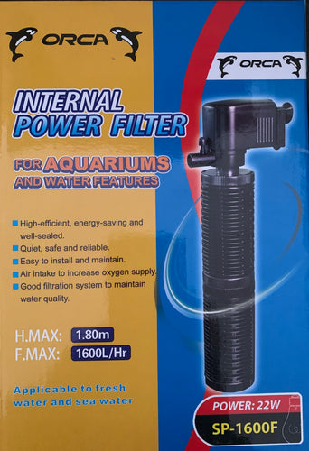 Orca 1600l/h Internal Power Filter