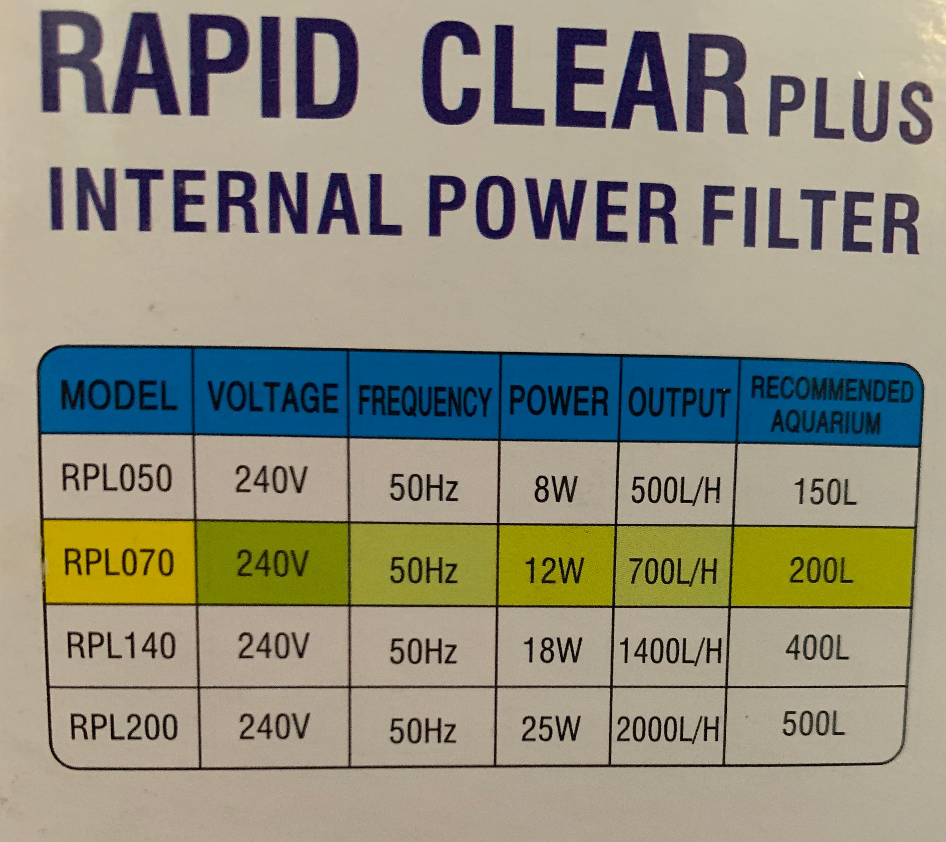 Rapid Clear Plus 700 L/hr
