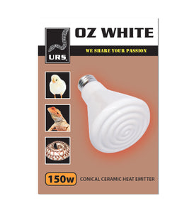 URS Oz White Conical Ceramic Heat Emitter 150w