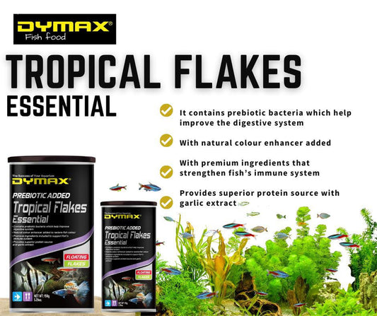 Dymax Tropical Flakes Essential 500g/3ltr Floating Flake